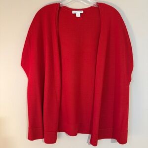 ♥️ Coldwater Creek Red Merino Wool Blend Sleeveless Cardigan Medium